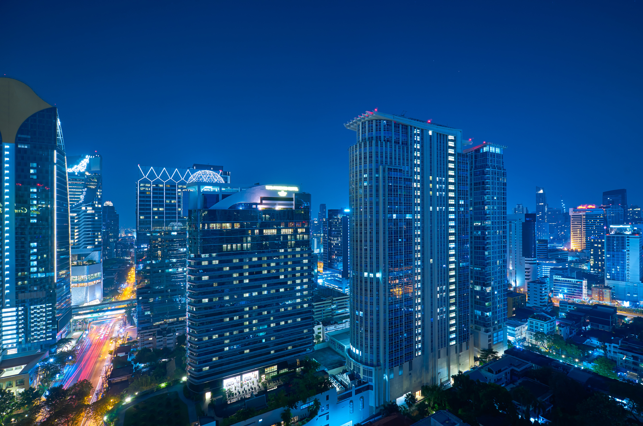 Cityscape Night View of Bangkok